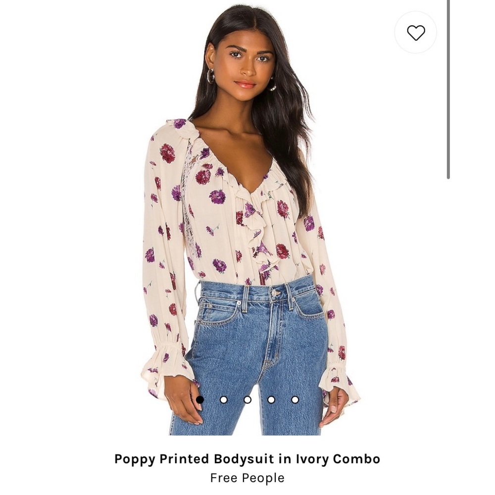 Intimately Free People Poppy Printed Bodysuit in Ivory